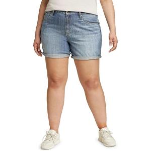Eddie Bauer Women’s Boyfriend Rolled Denim Shorts – Relaxed Fit(Med Denim)