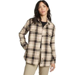 Eddie Bauer Women’s Campfire Bonding Flannel Jacket(Lt Stone)