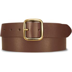Eddie Bauer Women’s Casual Leather Belts with Durable Metal Buckle(Center Bar – Tan)