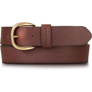 Eddie Bauer Women’s Casual Leather Belts with Durable Metal Buckle(Classic Leather – Tan)