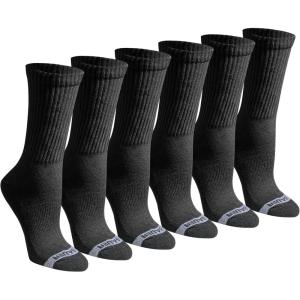 Eddie Bauer Women’s Dura Dri Moisture Control 6-pair Crew Socks(Black (6 Pairs))