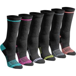 Eddie Bauer Women’s Dura Dri Moisture Control 6-pair Crew Socks(Black Assorted (6 Pairs))