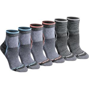 Eddie Bauer Women’s Dura Dri Moisture Control 6-pair Quarter Socks(Charcoal Assorted Fr (6 Pairs))