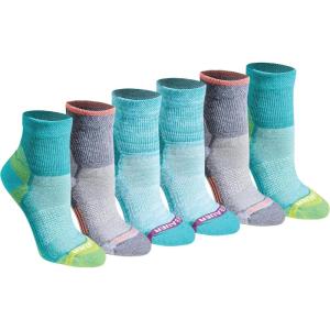 Eddie Bauer Women’s Dura Dri Moisture Control 6-pair Quarter Socks(Fashion Charcoal Fr (6 Pairs))