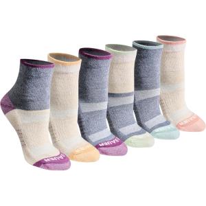 Eddie Bauer Women’s Dura Dri Moisture Control 6-pair Quarter Socks(Oatmeal Assorted (6 Pairs))