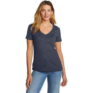Eddie Bauer Women’s Favorite Short-Sleeve V-Neck T-Shirt(Htr Indigo)