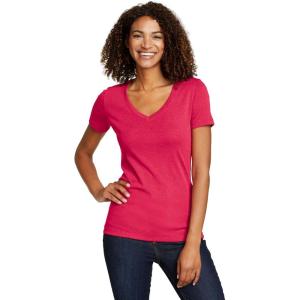 Eddie Bauer Women’s Favorite Short-Sleeve V-Neck T-Shirt(Magenta)