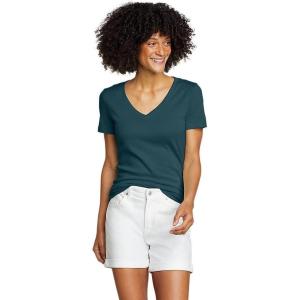 Eddie Bauer Women’s Favorite Short-Sleeve V-Neck T-Shirt(Peacock)
