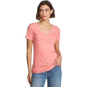 Eddie Bauer Women’s Favorite Short-Sleeve V-Neck T-Shirt(Pink Grapefruit)