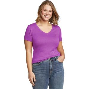 Eddie Bauer Women’s Favorite Short-Sleeve V-Neck T-Shirt(Royalplum)