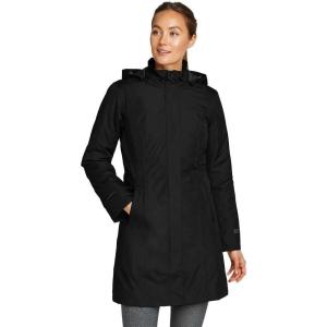 Eddie Bauer Women’s Girl on the Go Insulated Waterproof Trench Coat(Black)