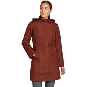 Eddie Bauer Women’s Girl on the Go Insulated Waterproof Trench Coat(Dark Sable)