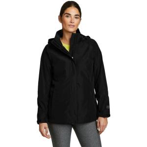 Eddie Bauer Women’s Packable Waterproof Rainfoil Rain Jacket(Black)