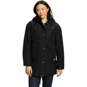 Eddie Bauer Women’s Rainfoil Insulated Waterproof Rain Parka(Black)