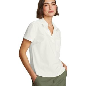 Eddie Bauer Womens Wr Departure Ss Collared Tee(Snow)