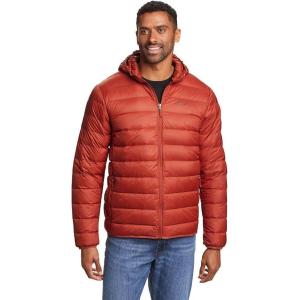 Eddie Bauer mens Cirruslite Hooded Down Jacket(Red Clay/Red)
