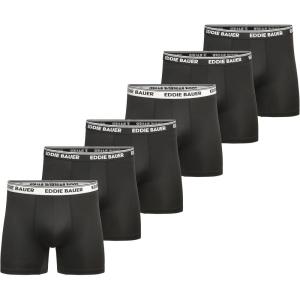 Eddie Bauer mens Jersey Boxer Brief With Contoured Pouch 6 Pack(Black)
