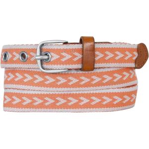 Eddie Bauer womens Cascade Grommet Webbing Belt With Metal Buckle(Coral)