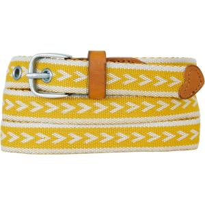Eddie Bauer womens Cascade Grommet Webbing Belt With Metal Buckle(Dark Marigold)