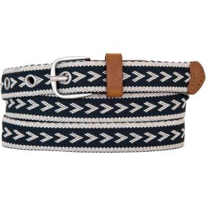Eddie Bauer womens Cascade Grommet Webbing Belt With Metal Buckle(Navy)