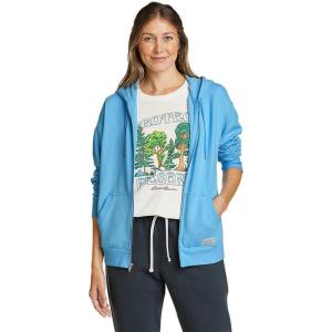 Eddie Bauer womens Cozy Camp Full Zip Long Sleeve Hoodie(Misty Blue)