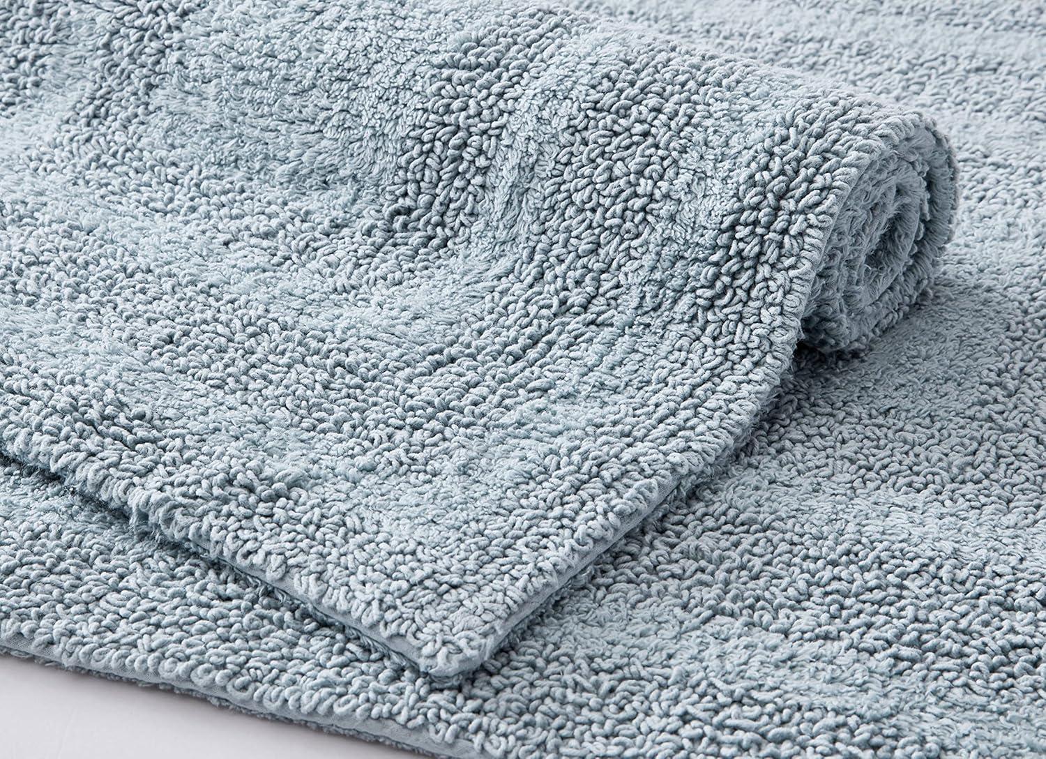 imageEddie Bauer Bathroom Rug 100 Soft Plush Tufted Cotton Runner Rug Highly Absorbent QuickDry and SkidResistant Backing Logan White 22quot x 60quotGreen