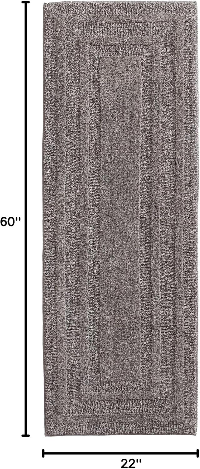 imageEddie Bauer Bathroom Rug 100 Soft Plush Tufted Cotton Runner Rug Highly Absorbent QuickDry and SkidResistant Backing Logan White 22quot x 60quotMedium Brown
