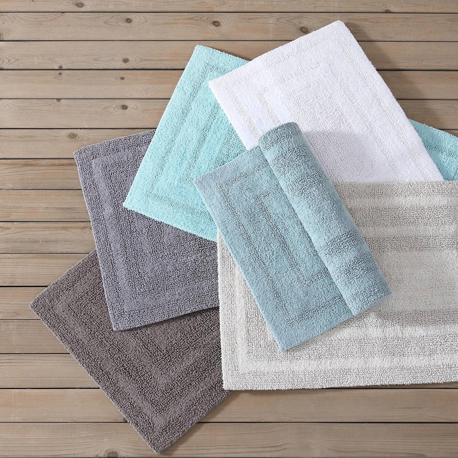 imageEddie Bauer Bathroom Rug 100 Soft Plush Tufted Cotton Runner Rug Highly Absorbent QuickDry and SkidResistant Backing Logan White 22quot x 60quotMedium Brown