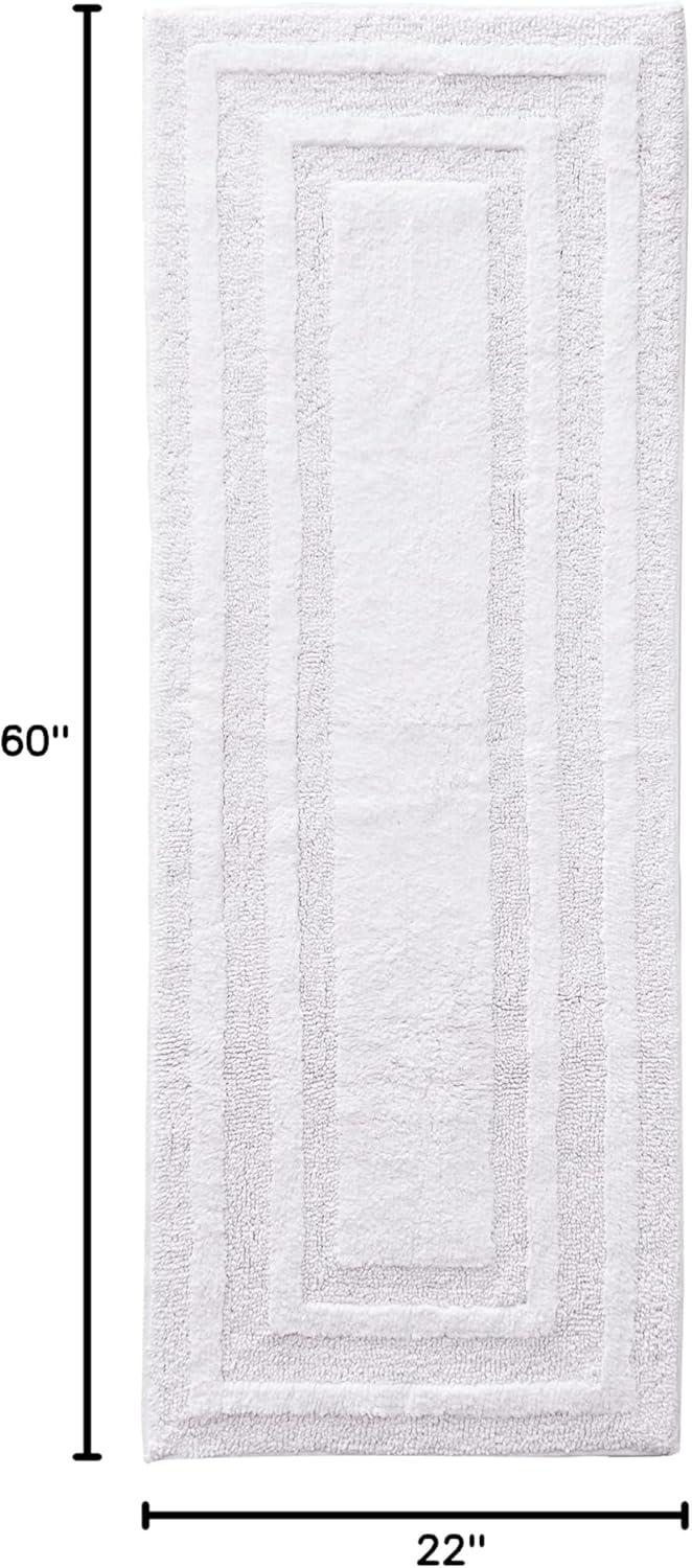imageEddie Bauer Bathroom Rug 100 Soft Plush Tufted Cotton Runner Rug Highly Absorbent QuickDry and SkidResistant Backing Logan White 22quot x 60quotWhite