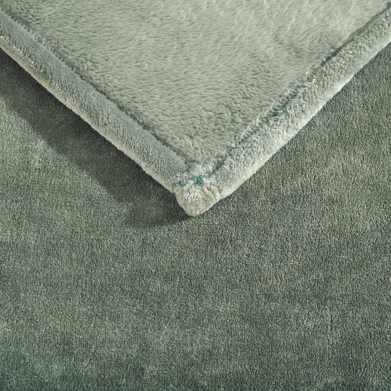 imageEddie Bauer Blanket Super Soft Reversible Sherpa ampamp Brushed Fleece Bedding Throw Blankets for Couch Ideal for Lounging Ultra Lux Solid GreenUltra Lux Solid Green