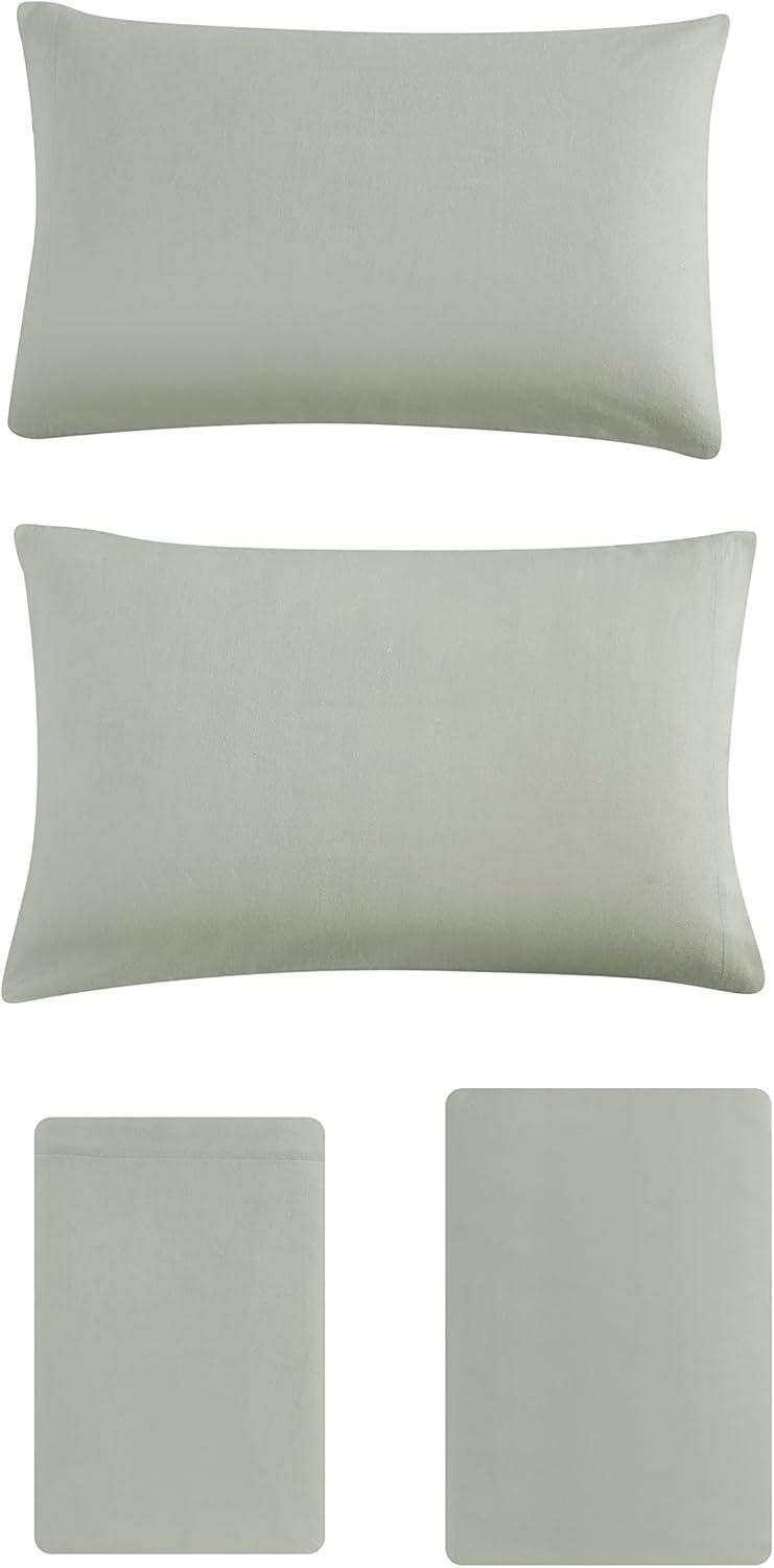 imageEddie Bauer Flannel Sheets Queen Size AntiPilling ampamp Wrinkle Resistant Cotton Touchably Soft for AllSeason Comfort Bed Sheets with Matching Pillowcases ampamp Fitted Sheet Solid GreenSolid Green