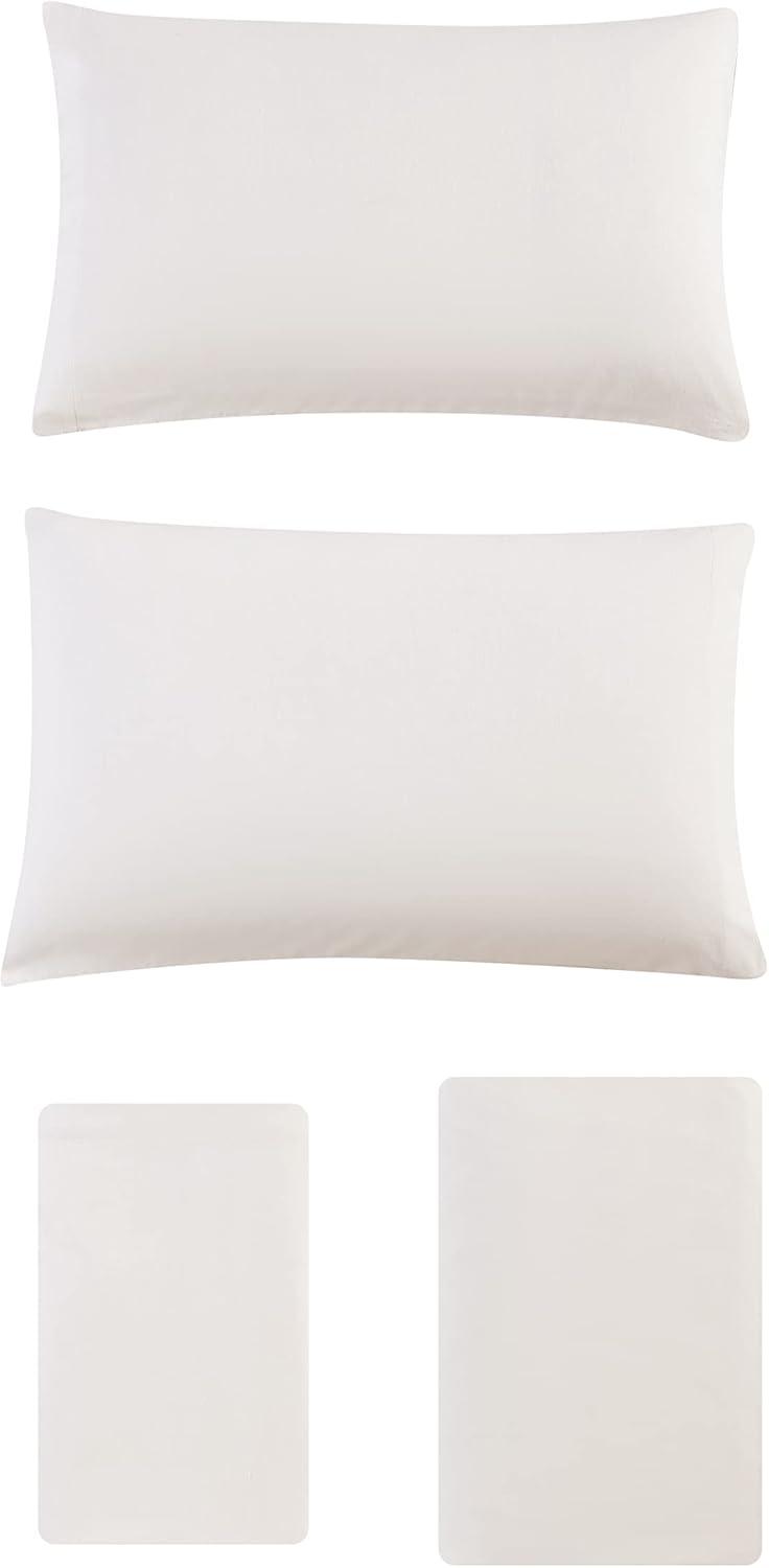 imageEddie Bauer Flannel Sheets Queen Size AntiPilling ampamp Wrinkle Resistant Cotton Touchably Soft for AllSeason Comfort Bed Sheets with Matching Pillowcases ampamp Fitted Sheet Solid GreenSolid Ivory