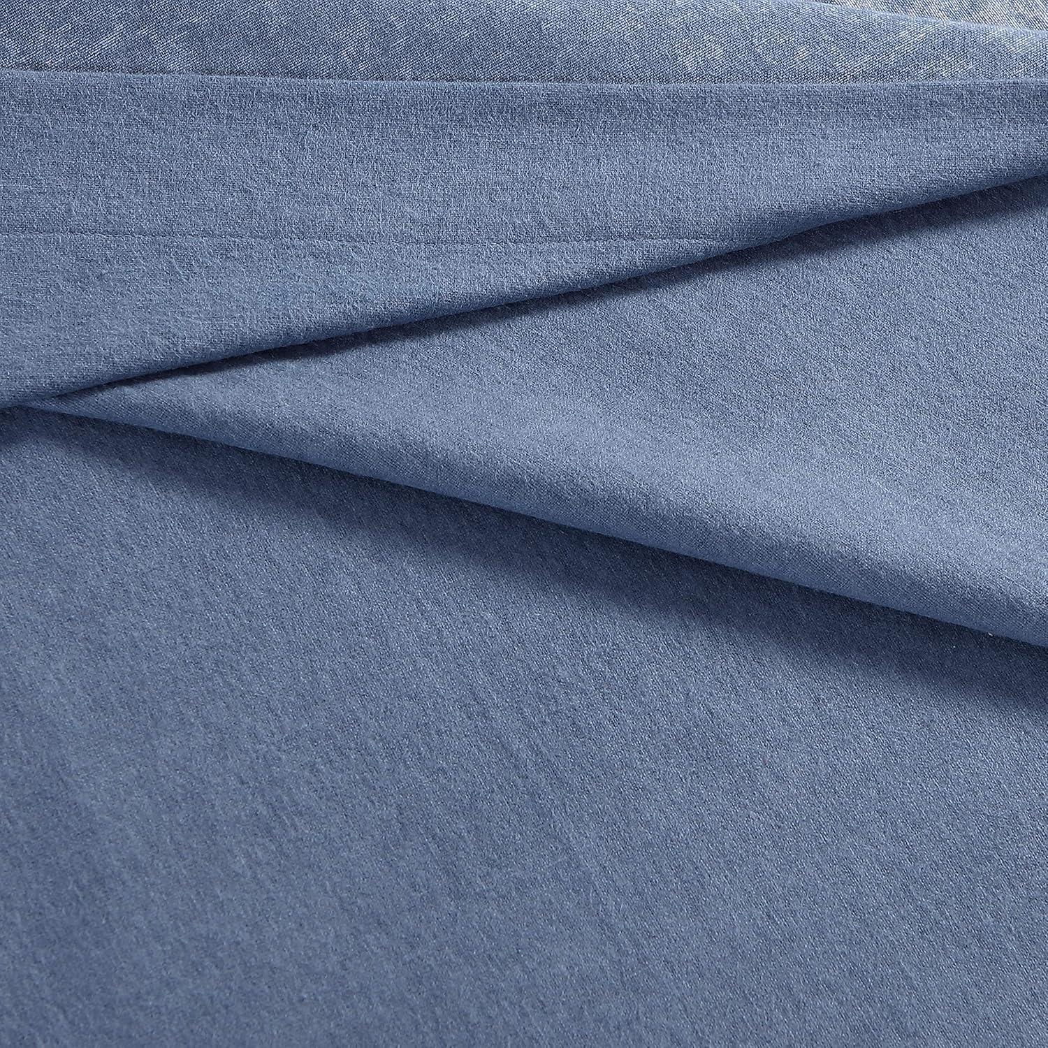 imageEddie Bauer Flannel Sheets Queen Size AntiPilling ampamp Wrinkle Resistant Cotton Touchably Soft for AllSeason Comfort Bed Sheets with Matching Pillowcases ampamp Fitted Sheet Solid GreenSolid Blue