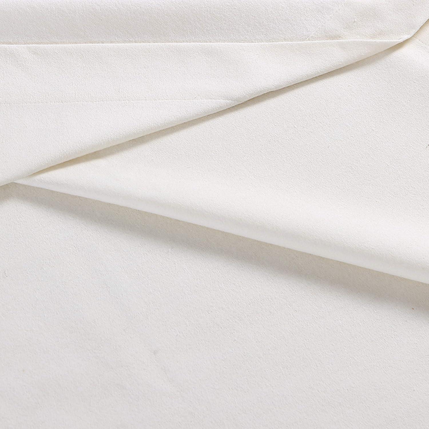 imageEddie Bauer Flannel Sheets Queen Size AntiPilling ampamp Wrinkle Resistant Cotton Touchably Soft for AllSeason Comfort Bed Sheets with Matching Pillowcases ampamp Fitted Sheet Solid GreenSolid Ivory