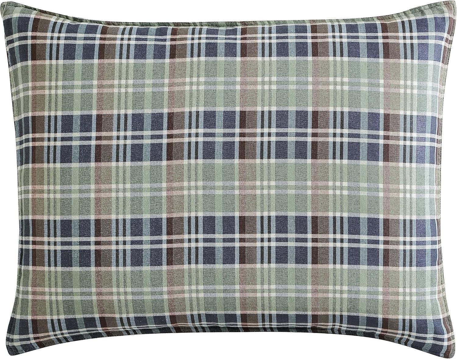 imageEddie Bauer King Comforter Set Reversible Cotton Bedding with Matching Shams Cozy Home Decor for Colder Months OekoTex Certified Preston Grey KingRugged Plaid Navy