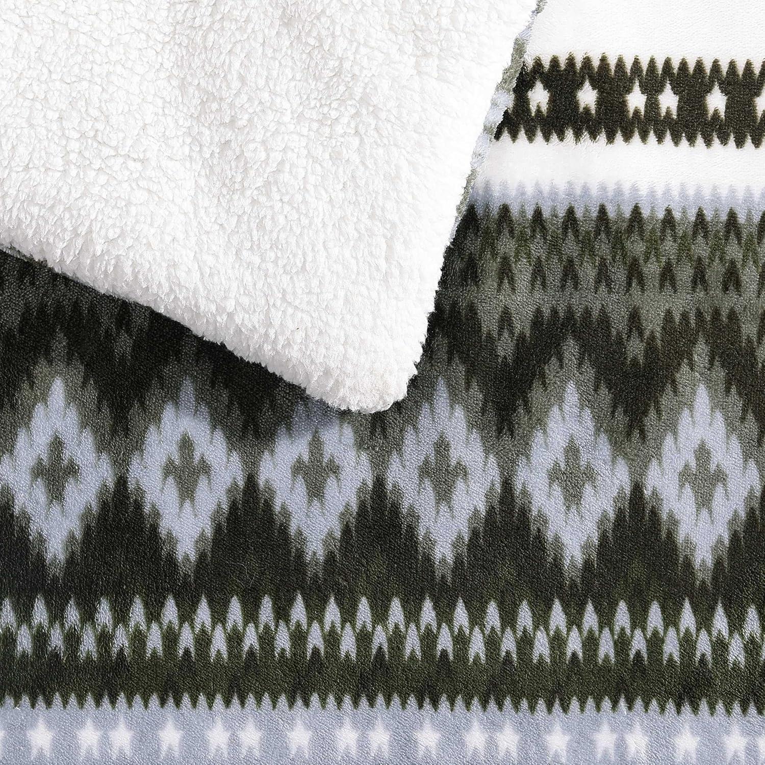 imageEddie Bauer King Comforter Set Reversible Plush Bedding with Matching Shams Super Soft Luxurious Bedding Set OekoTex Certified Shelton Fair Isle Green KingShelton Fair Isle Green