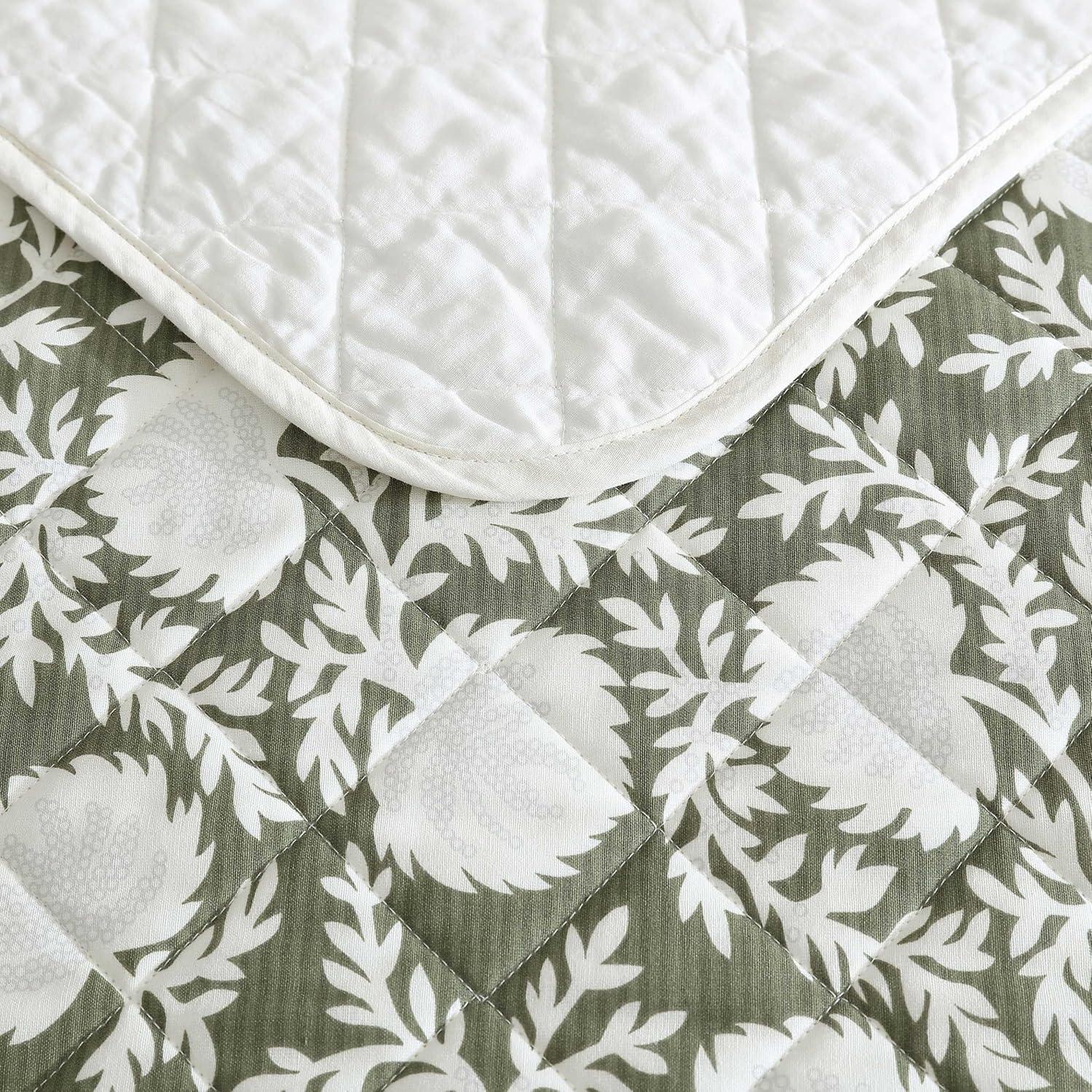imageEddie Bauer Quilt Set Super Soft Bedding with Matching Sham Silky Smooth ampamp Breathable Classic Home Essentials Alani Island Conversation Beige TwinGarden Bloom Green