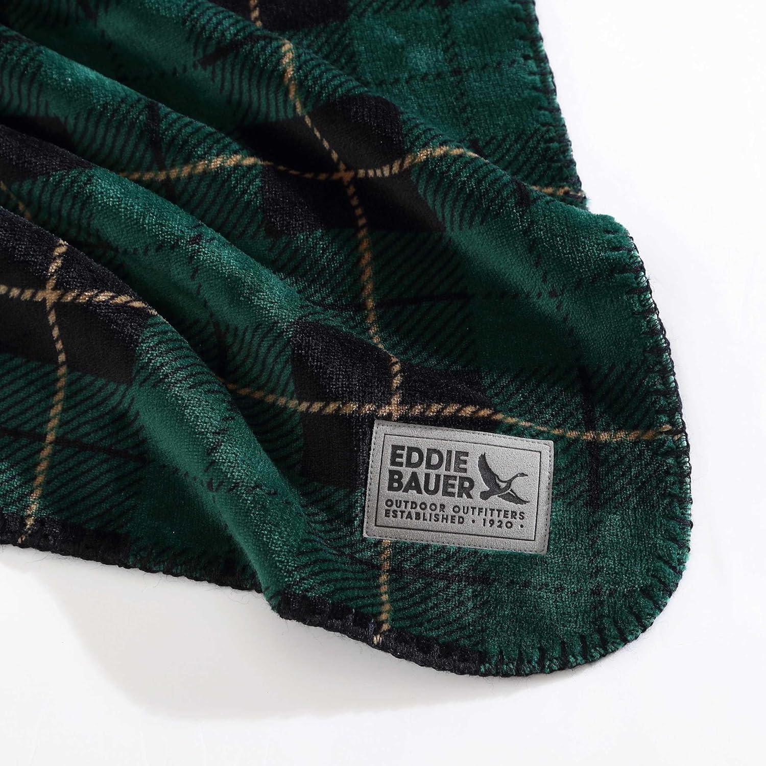 imageEddie Bauer Throw Blanket Reversible Plush Fleece Bedding Luxurious Bedding Set OekoTex Certified Capitol Hill Plaid Green 60quot x 70quotCapitol Hill Plaid Green