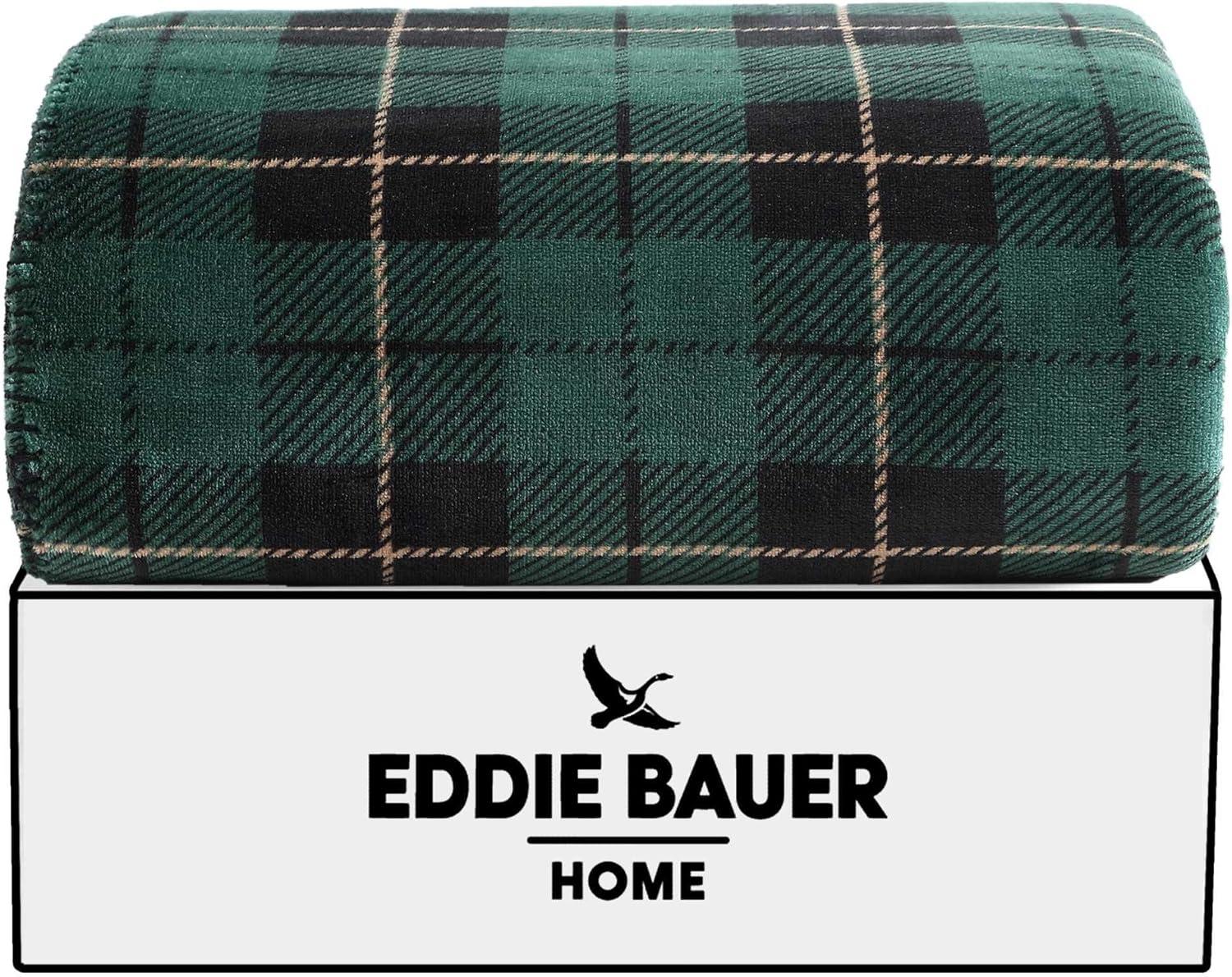 imageEddie Bauer Throw Blanket Reversible Plush Fleece Bedding Luxurious Bedding Set OekoTex Certified Capitol Hill Plaid Green 60quot x 70quotCapitol Hill Plaid Green