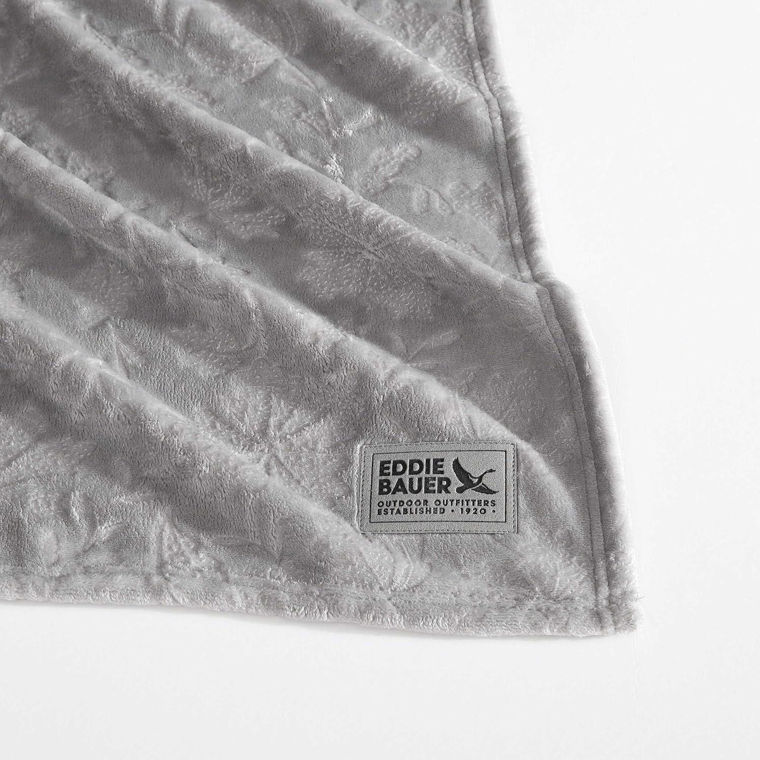 imageEddie Bauer Throw Blanket UltraSoft ampamp Reversible Plush Blanket Oversized Bedding for Couch or Bed Trailhead Plaid Red 60quot x 70quotWoodblock Floral Grey