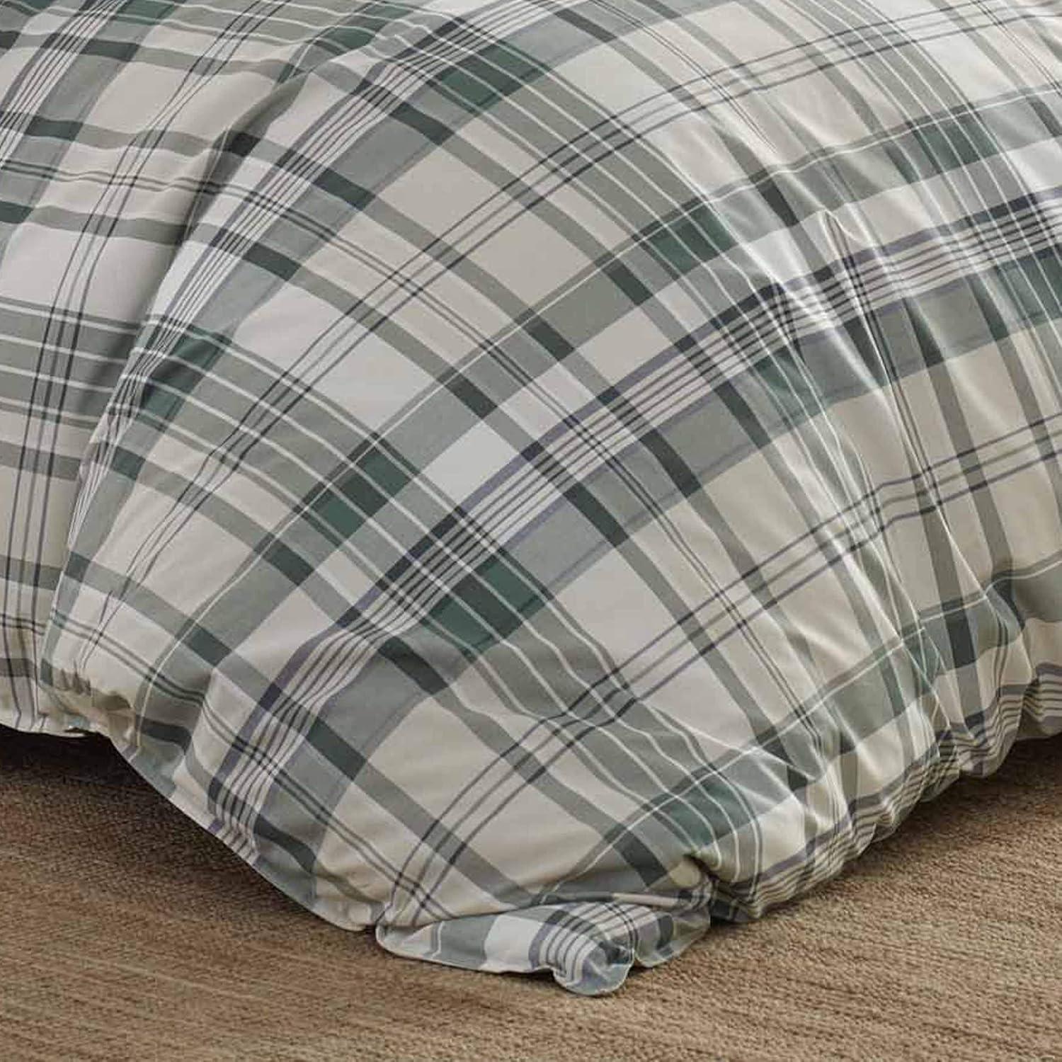 imageEddie Bauer Twin Comforter Set Microsuede Bedding with Soft Plush Faux Shearling Reverse 2 Piece Bed Set with Matching Pillowcase Big Lake Plaid GreenTimbers Plaid Green