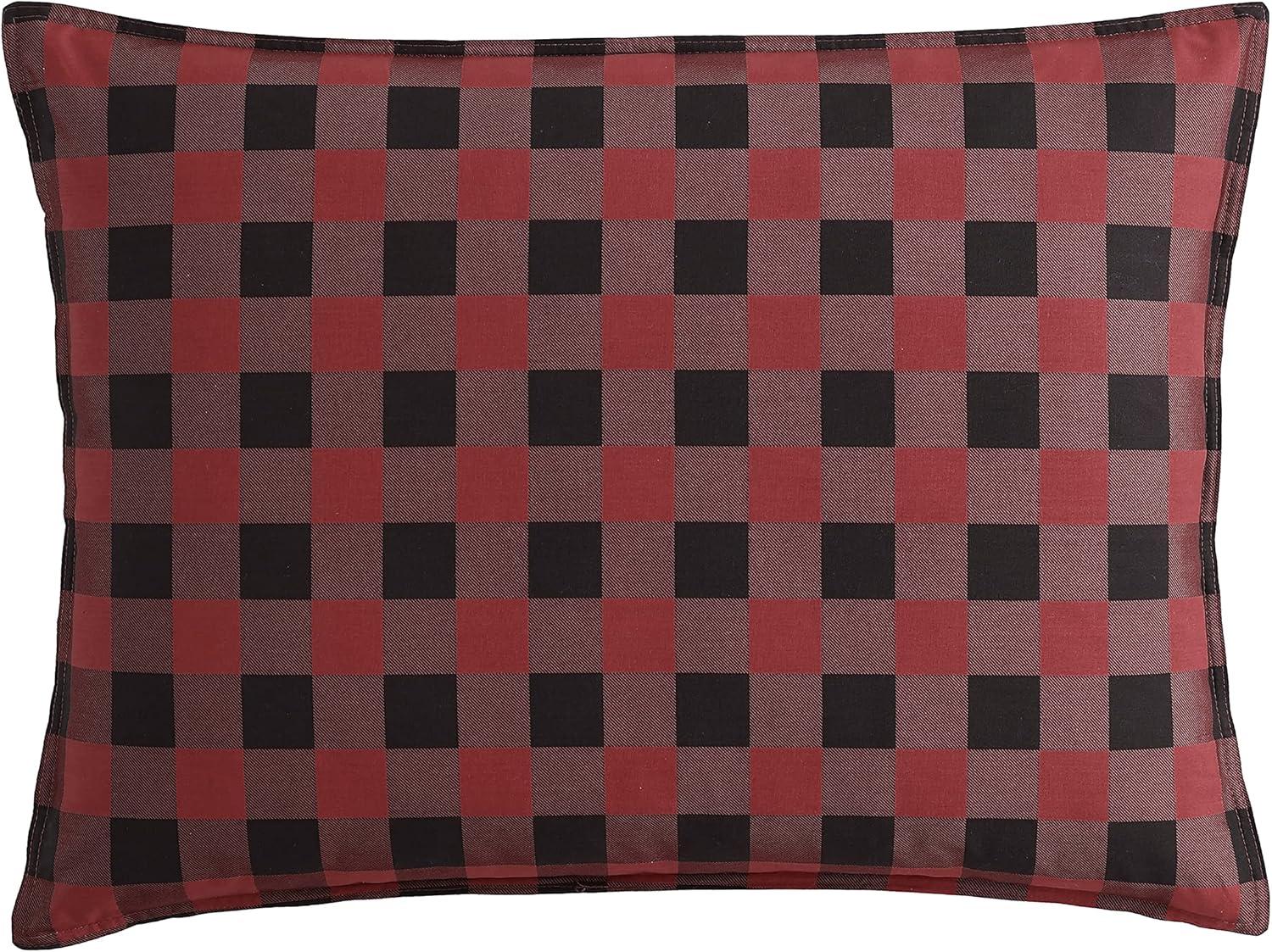 imageEddie Bauer Twin Comforter Set Microsuede Bedding with Soft Plush Faux Shearling Reverse 2 Piece Bed Set with Matching Pillowcase Big Lake Plaid GreenRedBlack