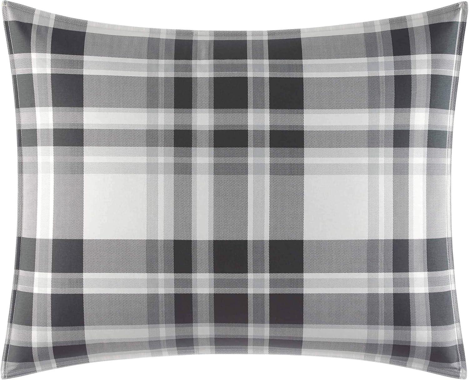 imageEddie Bauer Twin Comforter Set Microsuede Bedding with Soft Plush Faux Shearling Reverse 2 Piece Bed Set with Matching Pillowcase Big Lake Plaid GreenCoal Creek Grey