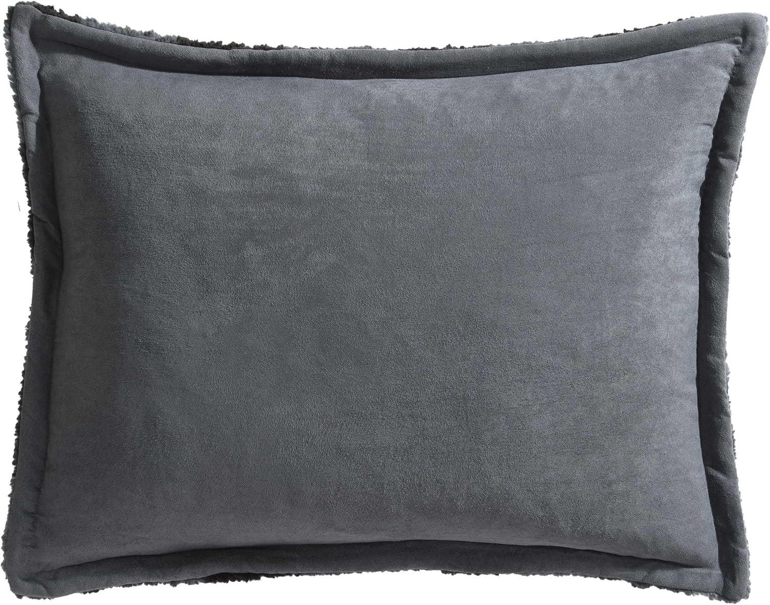 imageEddie Bauer Twin Comforter Set Microsuede Bedding with Soft Plush Faux Shearling Reverse 2 Piece Bed Set with Matching Pillowcase Big Lake Plaid GreenCabin Plaid Grey