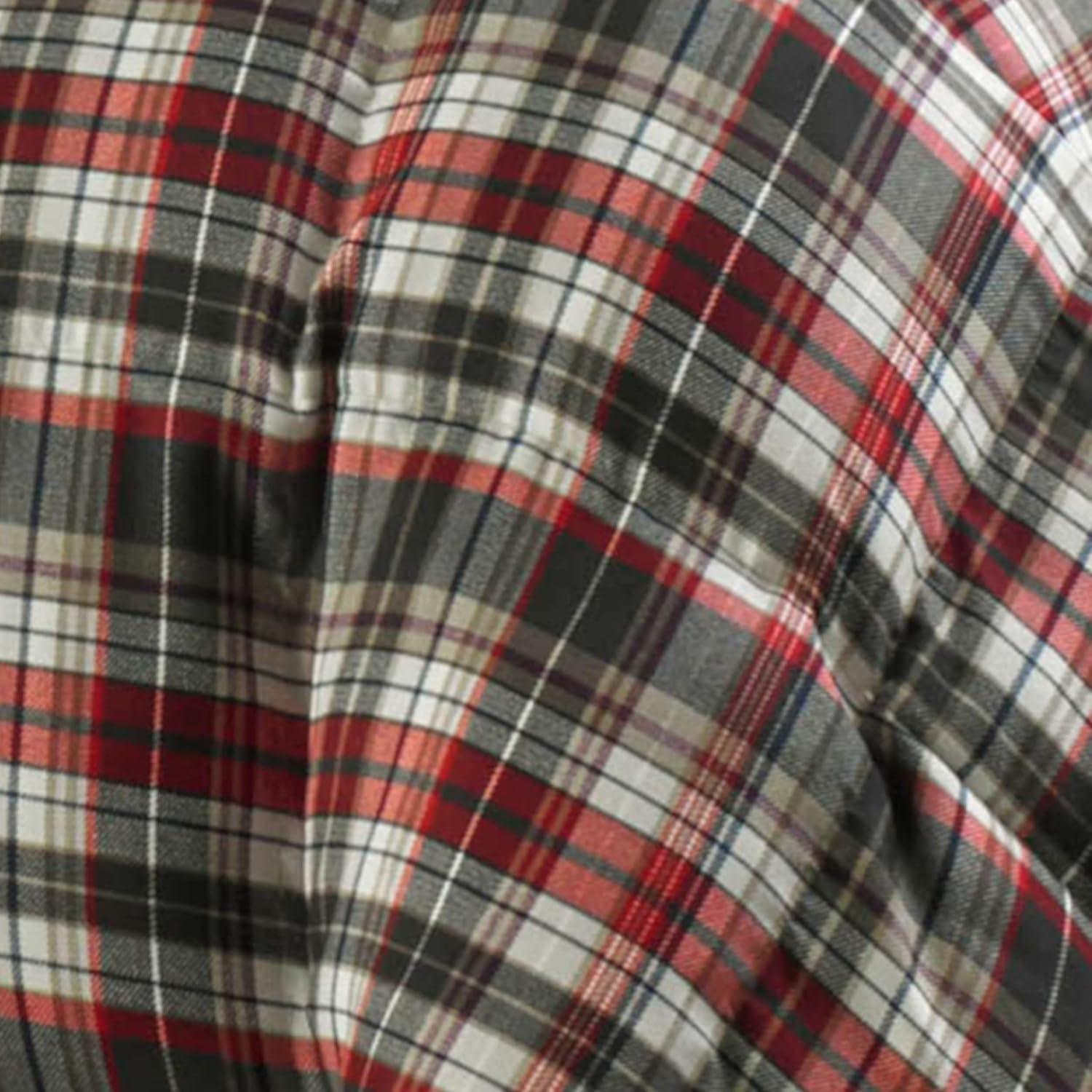 imageEddie Bauer Twin Comforter Set Reversible Cotton Bedding with Matching Sham Floral Print with Plaid Reverse MediumWeight Dorm Essentials Woodland Forest GreyAstoria RedCharcoal