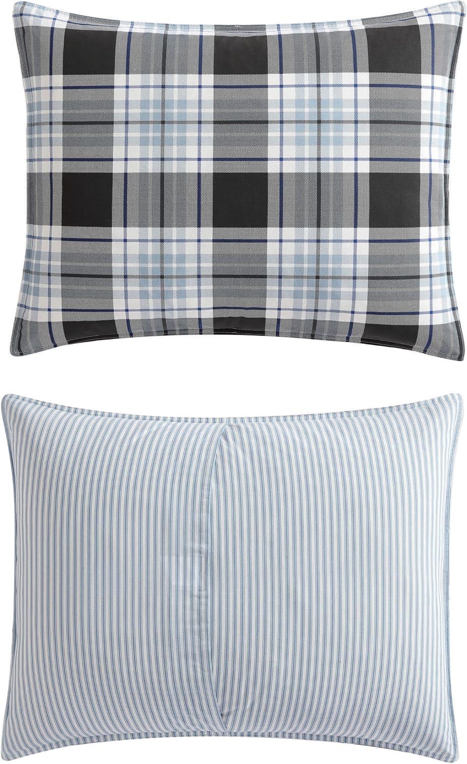 imageEddie Bauer Twin Comforter Set Reversible Cotton Bedding with Matching Sham MediumWeight for Year Round Use Dorm Essentials Lewis NavyLewis Plaid Navy