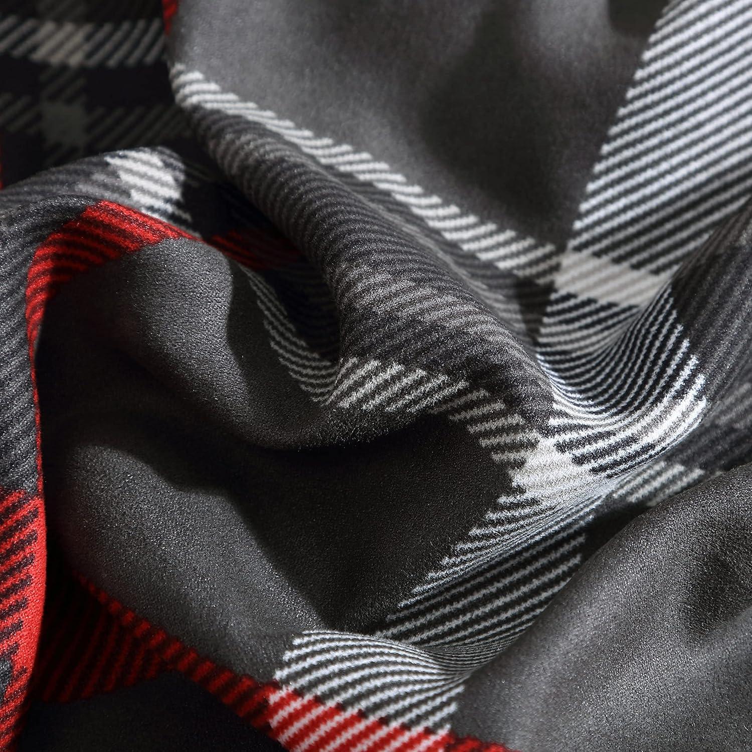 imageEddie Bauer Twin Comforter Set Reversible Plaid Bedding with Matching Sham Cozy Home Decor for Colder Months OekoTex Certified Willow Plaid Grey Twin