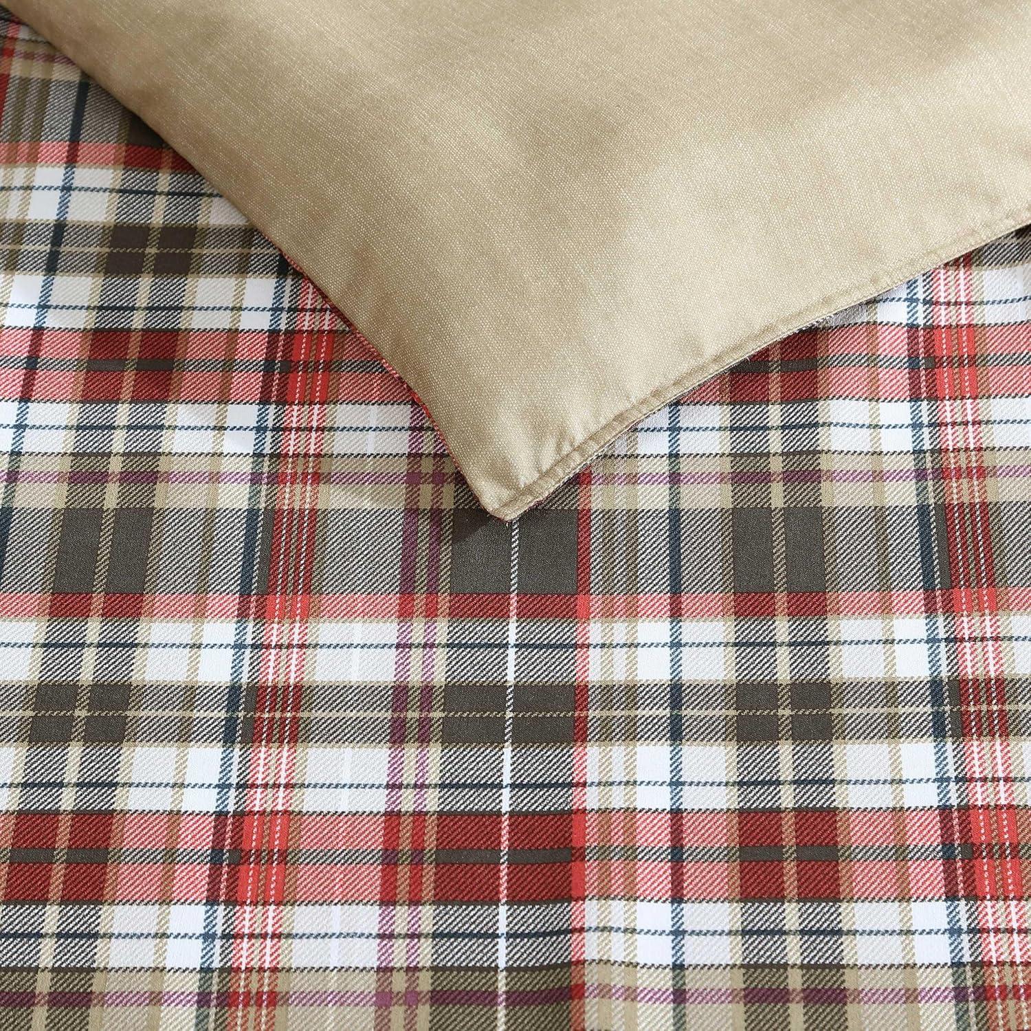 imageEddie Bauer Twin Duvet Cover Set Cotton Reversible Bedding Buffalo Plaid Home Decor for All Seasons Black Check TwinAstoria Plaid Red