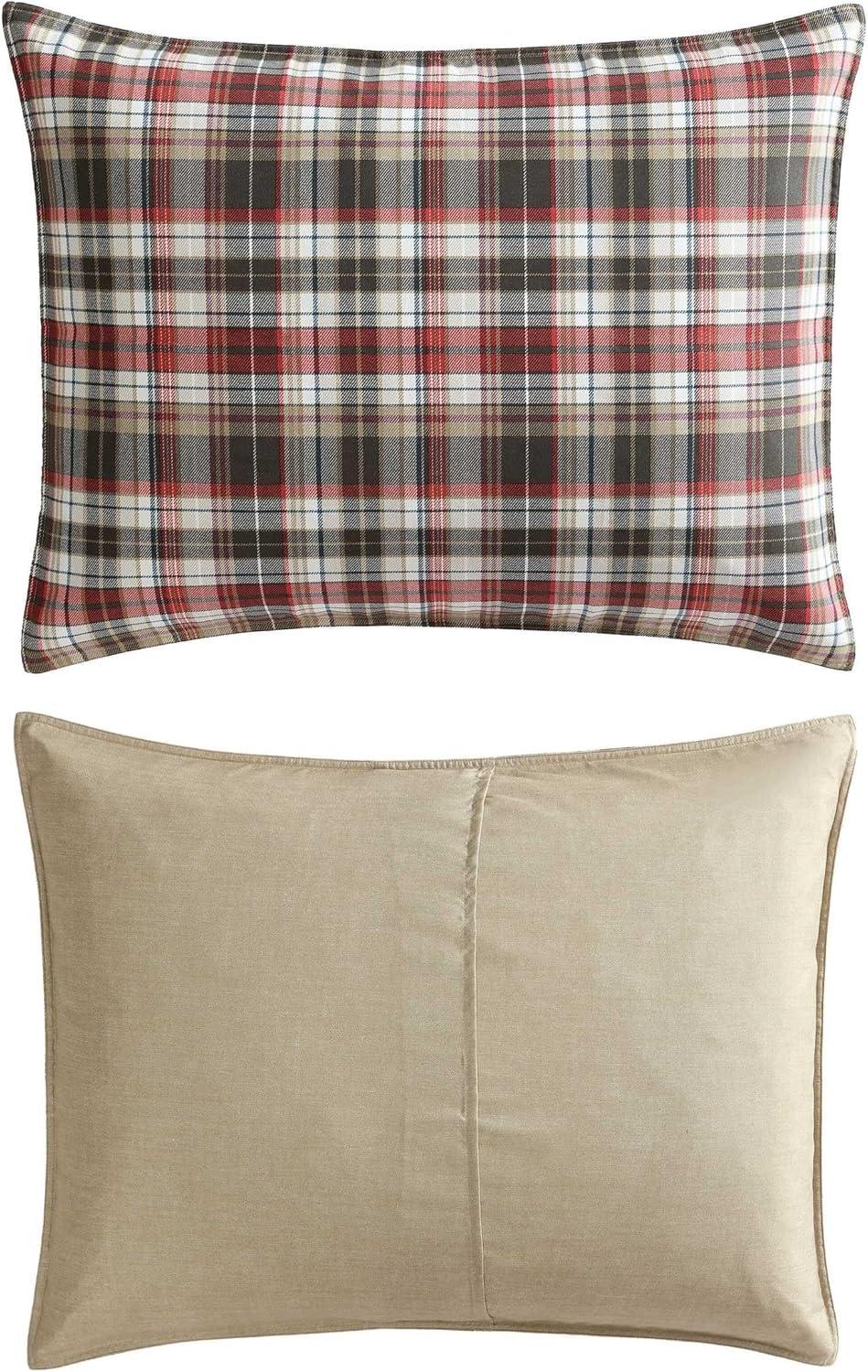 imageEddie Bauer Twin Duvet Cover Set Cotton Reversible Bedding Buffalo Plaid Home Decor for All Seasons Black Check TwinAstoria Plaid Red