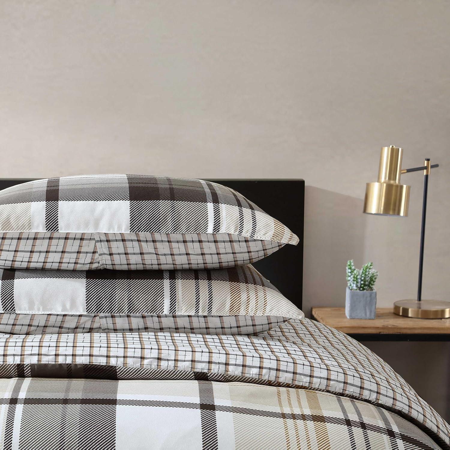 imageEddie Bauer Twin Duvet Cover Set Cotton Reversible Bedding Buffalo Plaid Home Decor for All Seasons Black Check TwinNormandy Plaid Black